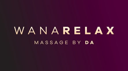 Elegant signage of Da Studio massage services in Wānaka, Otago, NZ on a dark gradient background.