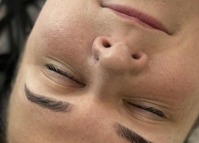 Relaxed face with groomed brows at Glow Lash and Brow Studio, Greenfields, Western Australia, AU.