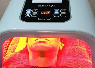 LED light facial treatment at Izelke's Sculpt and Glow Studio, Cape Town, Western Cape, ZA.