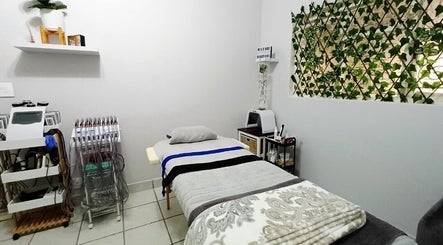 Tranquil treatment room at Izelke's Sculpt and Glow Studio, Cape Town, Western Cape, ZA.