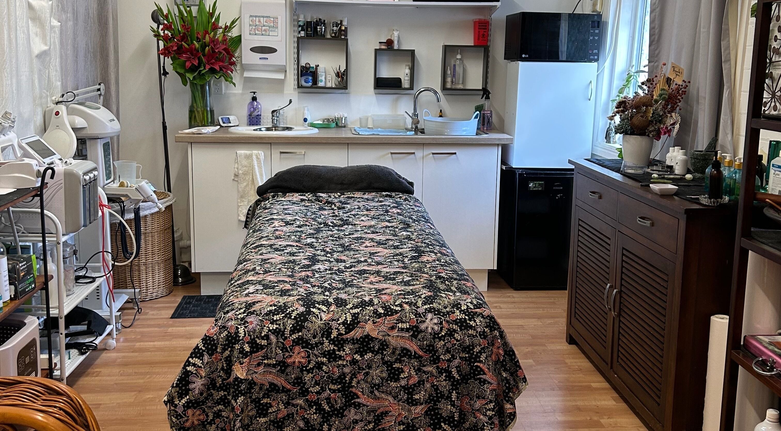 Cozy treatment room at The New You Beauty and Wellness, Maclean, New South Wales, AU, featuring massage bed.