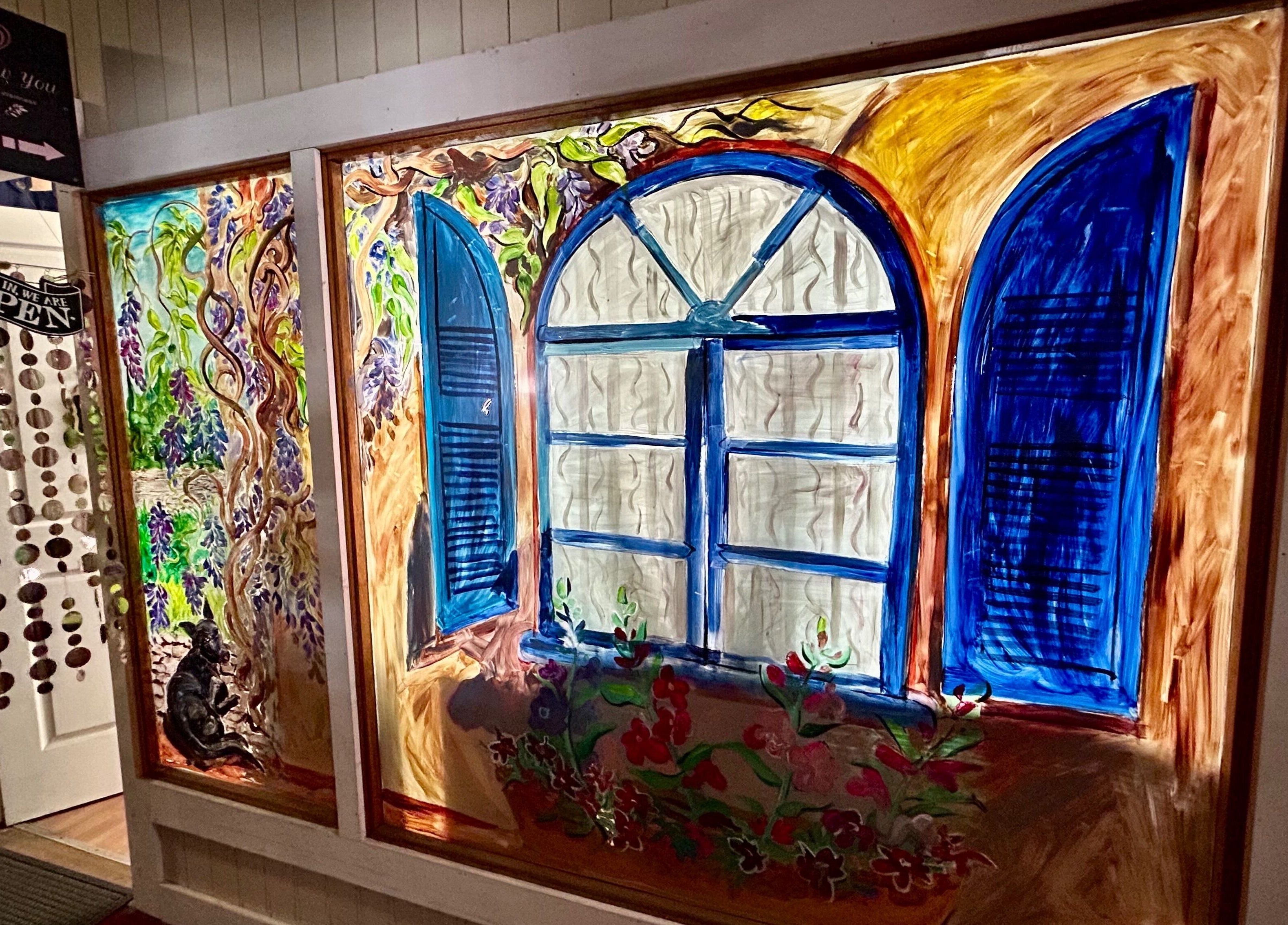 Colorful window art at The New You Beauty and Wellness in Maclean, New South Wales, AU.