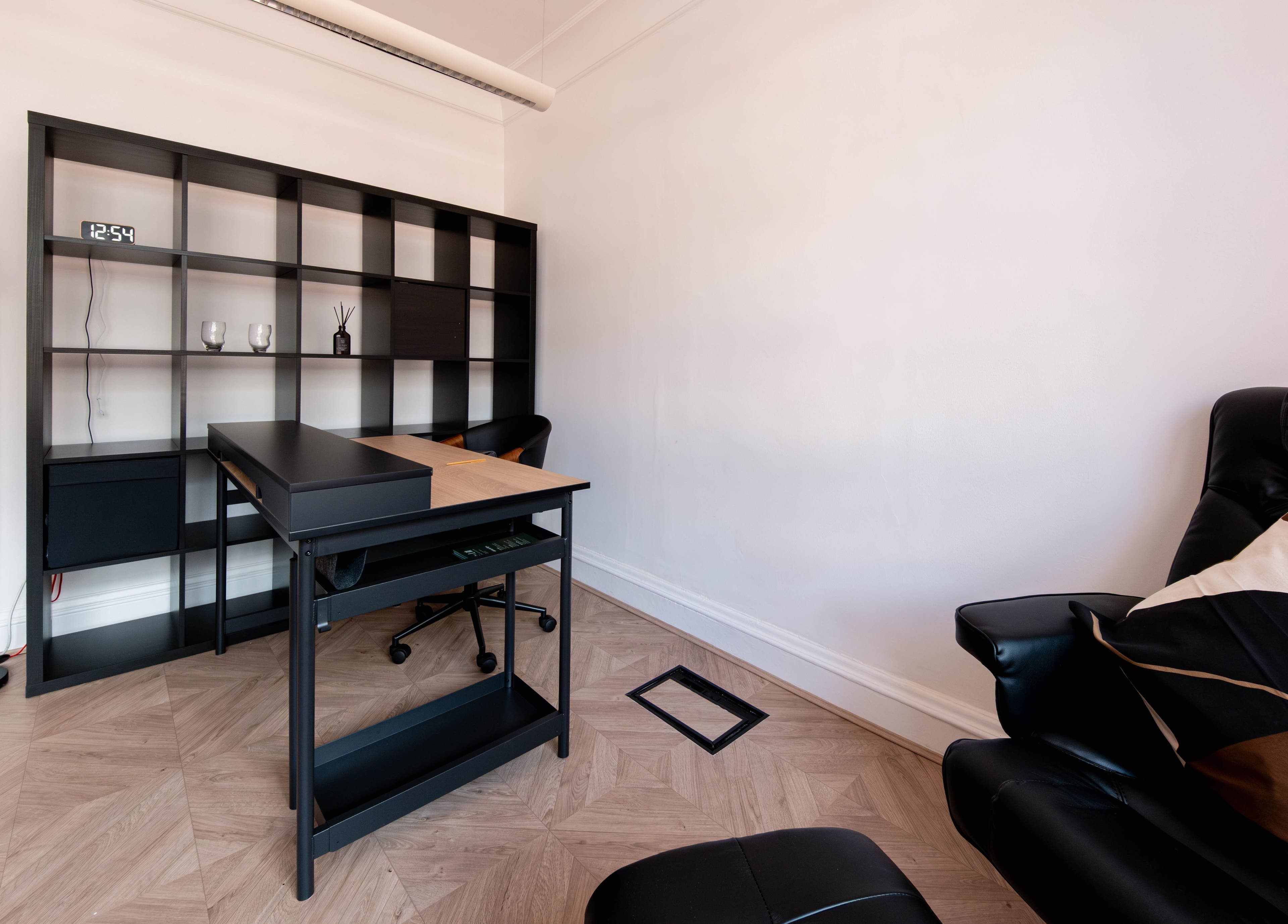 Sleek, modern office space at Soho Beauty & Aesthetics, London, England, GB with minimalist decor.
