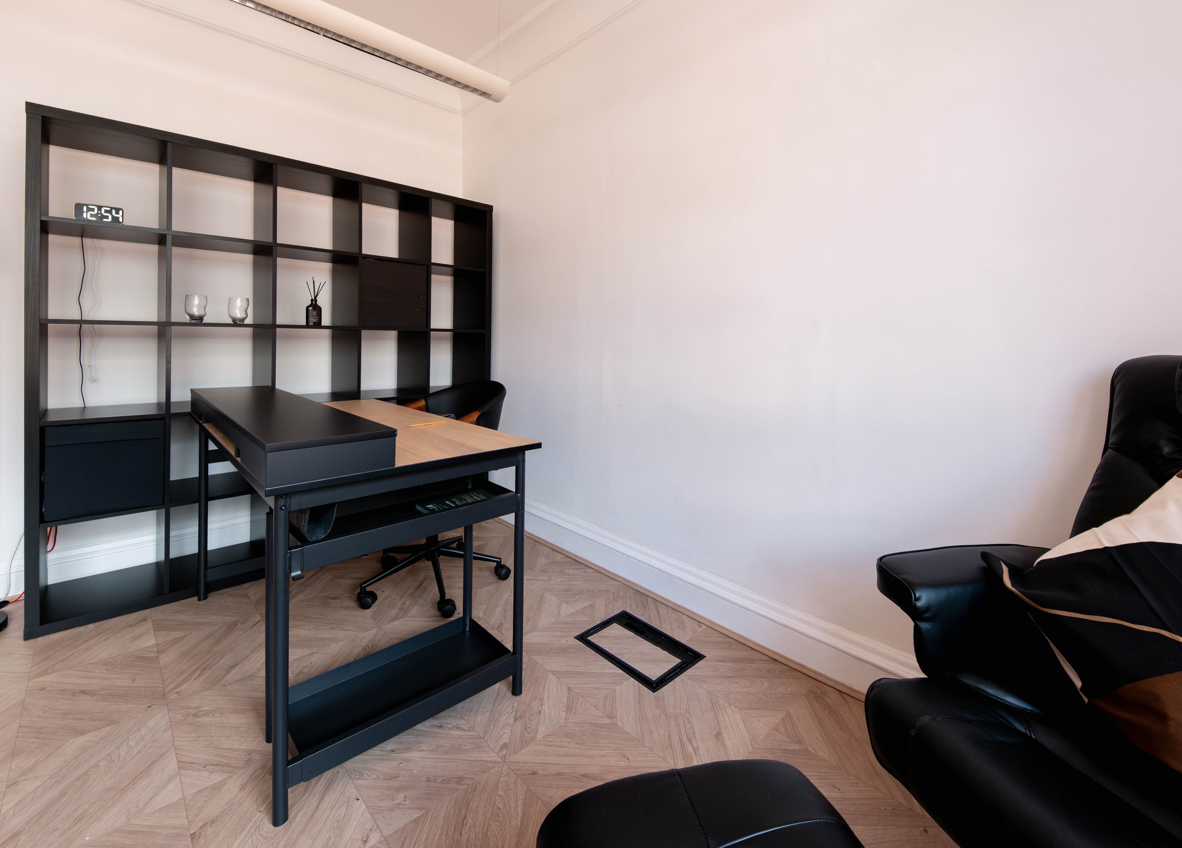 Sleek, modern office space at Soho Beauty & Aesthetics, London, England, GB with minimalist decor.