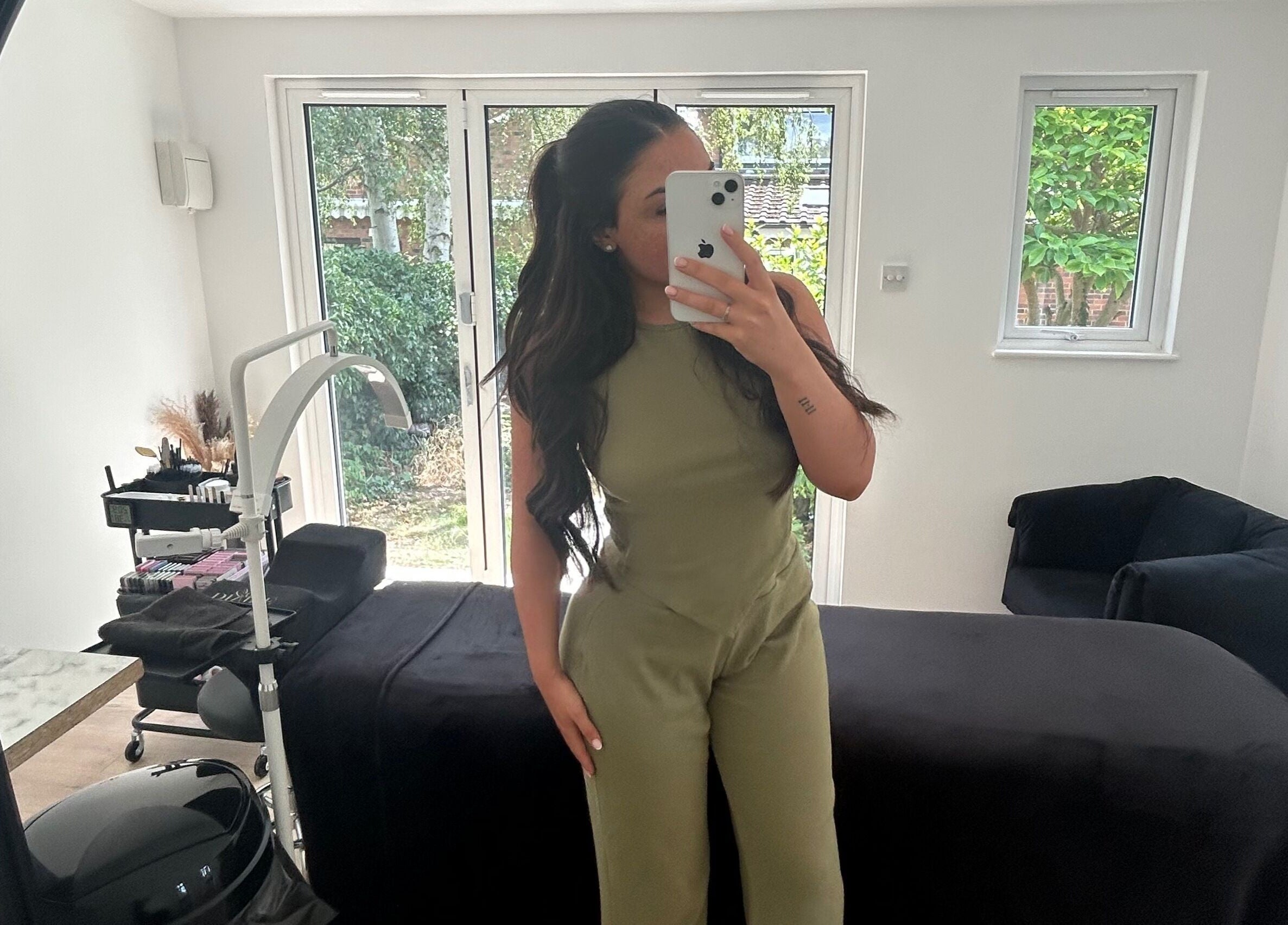 Modern treatment room at DIVINEGLOWBYSOPHIE, Sandridge, England, GB. Stylish, serene, and inviting space.