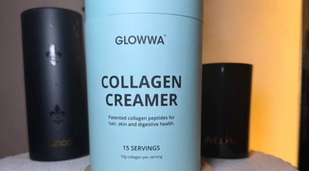 Glowwa Collagen Creamer at Rural Roots Studio, Chapel-en-le-Frith, England, GB on a cozy wellness setting.