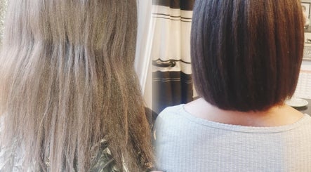 Before and after haircut at TheGingerStylist in Rochdale, England, GB, showcasing a sleek transformation.