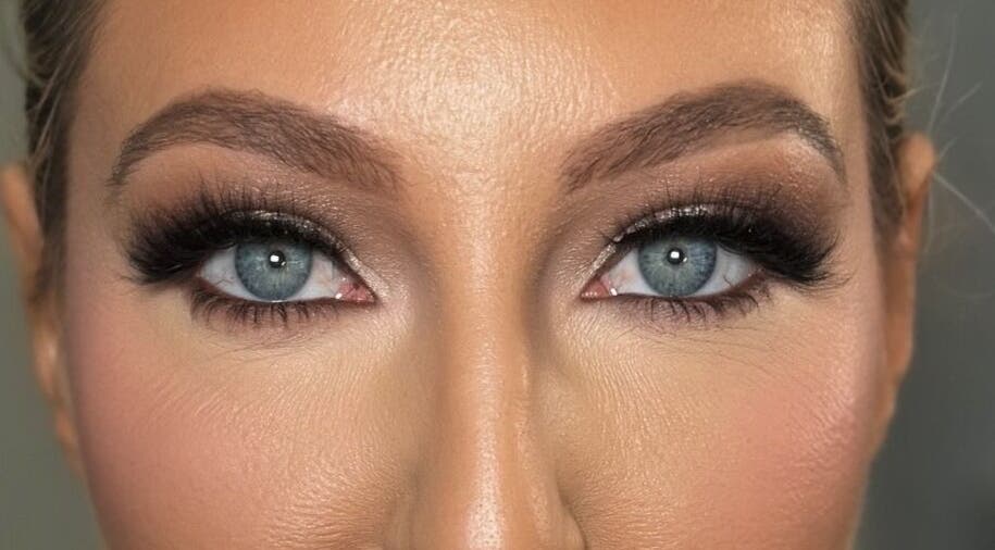 Close-up of glamorous eye makeup at Beeuti Haus, Box Hill, New South Wales, AU.