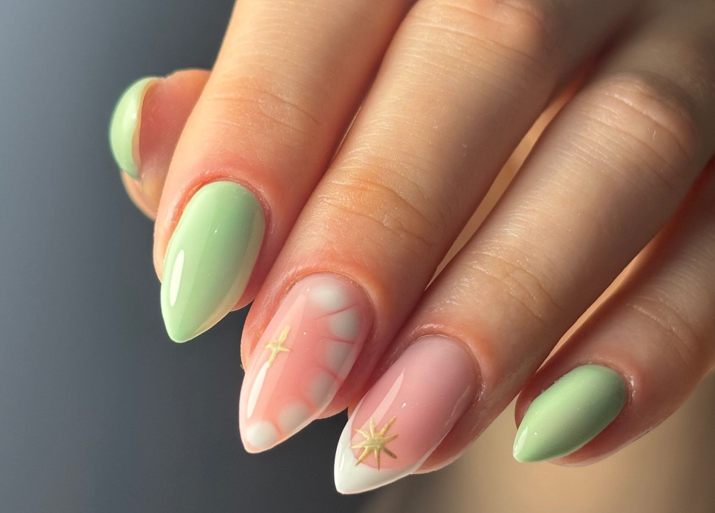 Stylish pastel nail art at Studio 1 Beauty By Zoe in Exeter, England, GB. Perfect for fashion-forward clients.