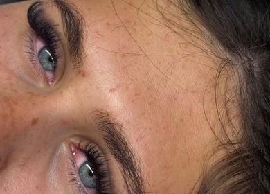 Close-up of enhanced lashes and brows at Beautycalls | Whitchurch, Whitchurch, England, GB.