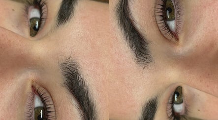 Close-up of well-groomed eyebrows and lashes at Beautycalls | Whitchurch in Whitchurch, England, GB.