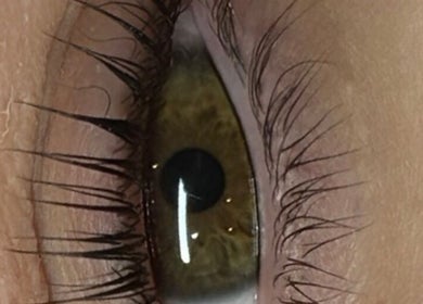 Close-up of an eye with enhanced lashes at Beautycalls | Whitchurch, Whitchurch, England, GB.