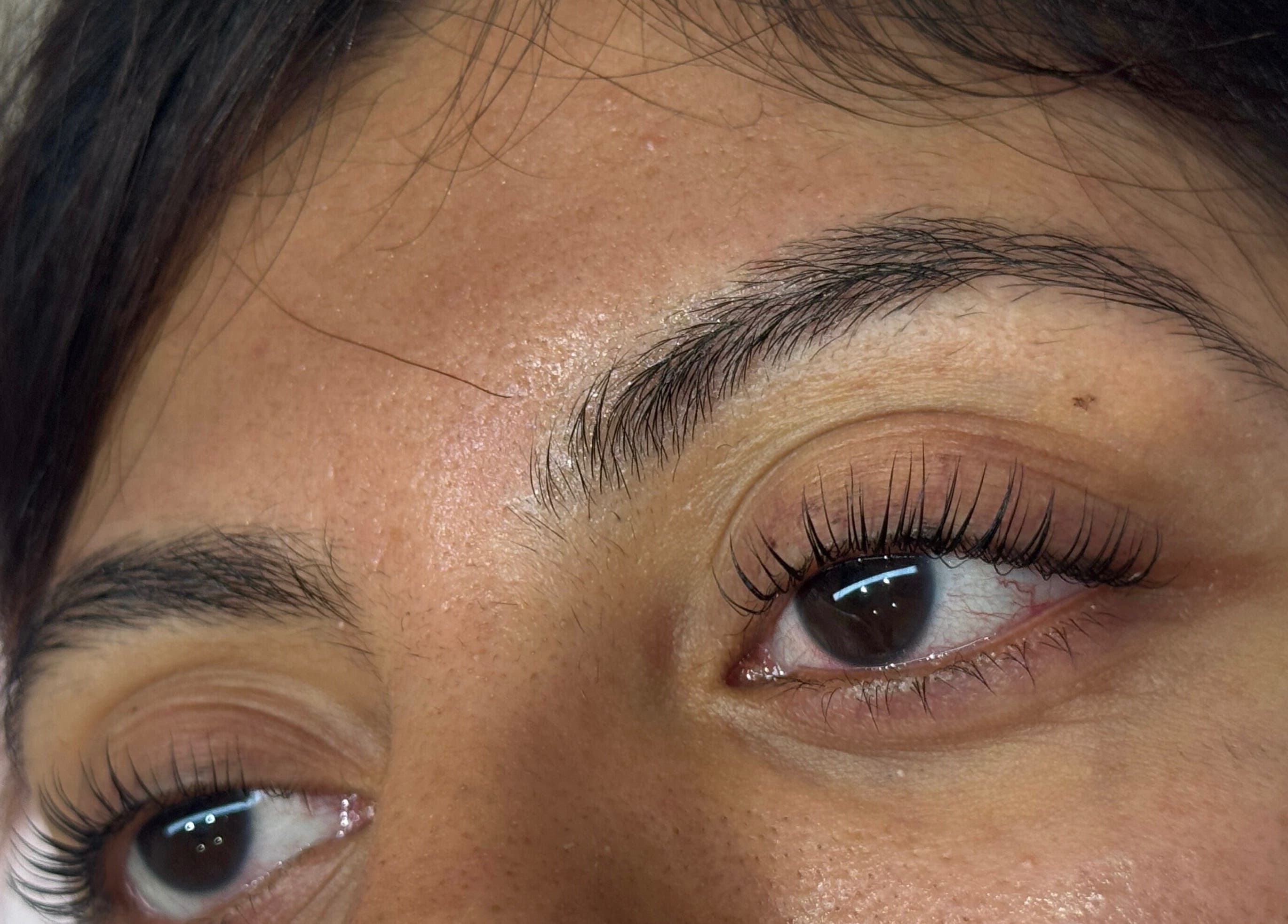 Close-up of beautifully lashes at Beautycallsmcr | Deansgate | Home based, Manchester, England, GB.