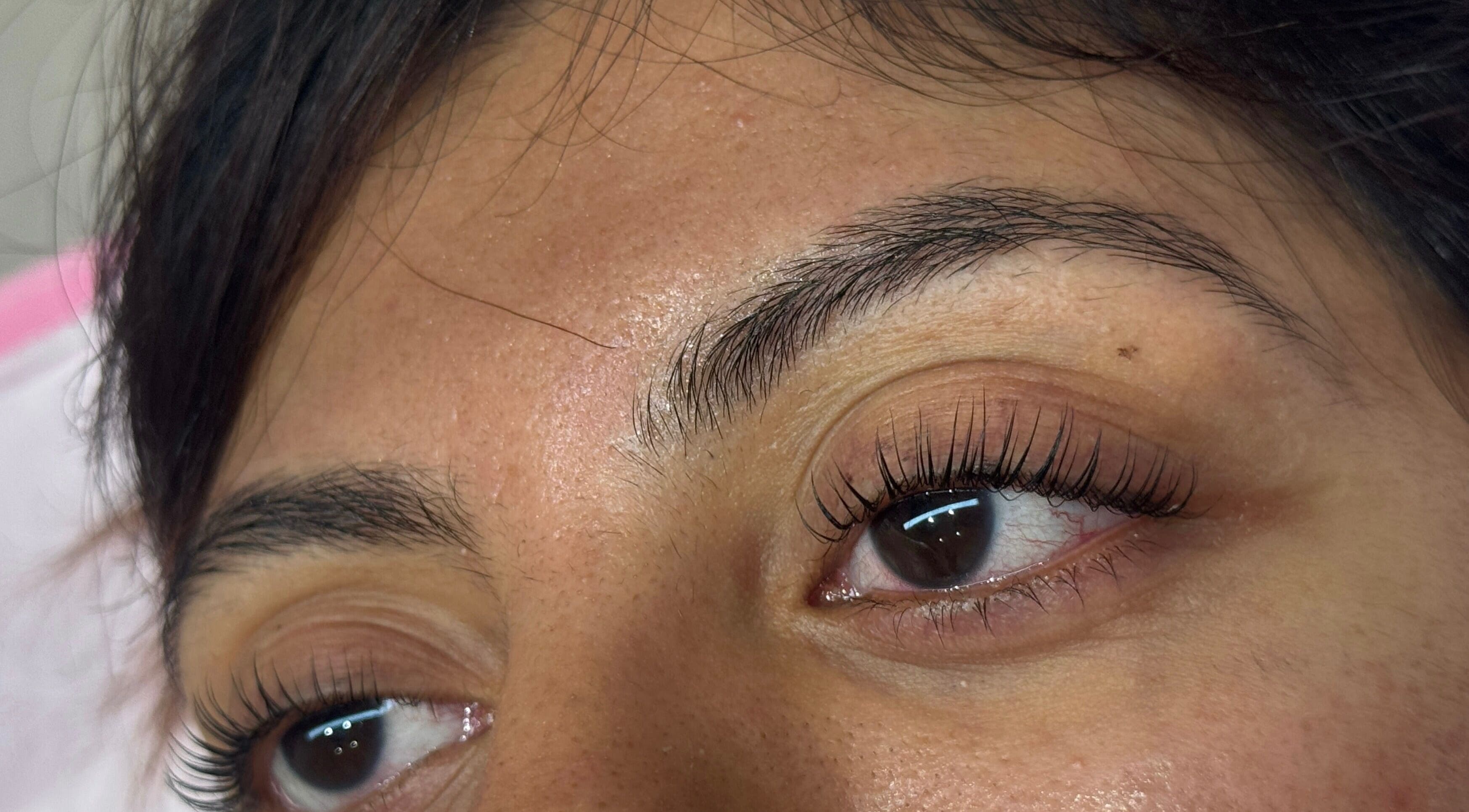 Close-up of beautifully lashes at Beautycallsmcr | Deansgate | Home based, Manchester, England, GB.