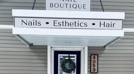 Lucid Lashes front with sign showcasing nails, esthetics, and hair services in Antigonish, Nova Scotia, CA.
