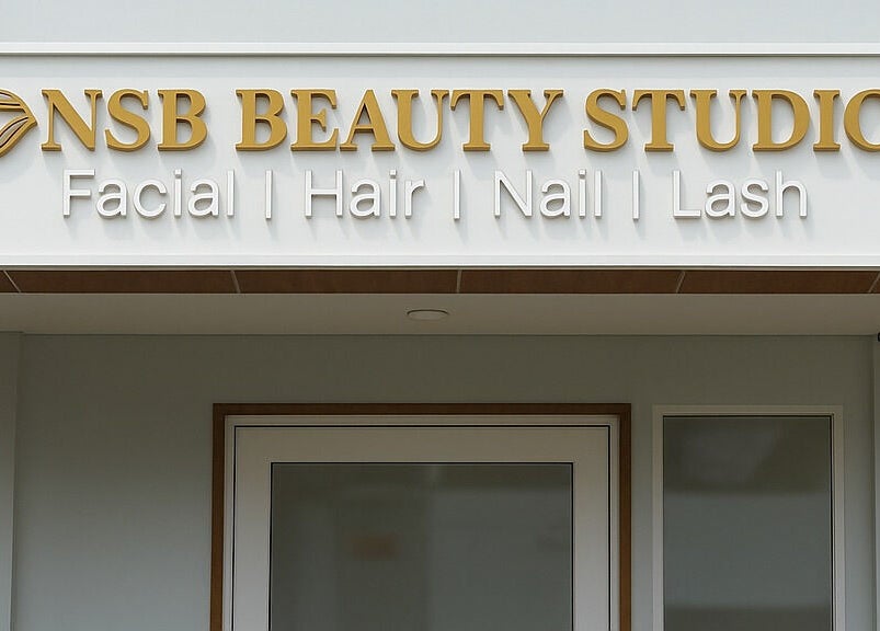 Entrance of NSB Beauty Studio Bukit Jimbaran in Bali, Bali, ID featuring elegant signage.