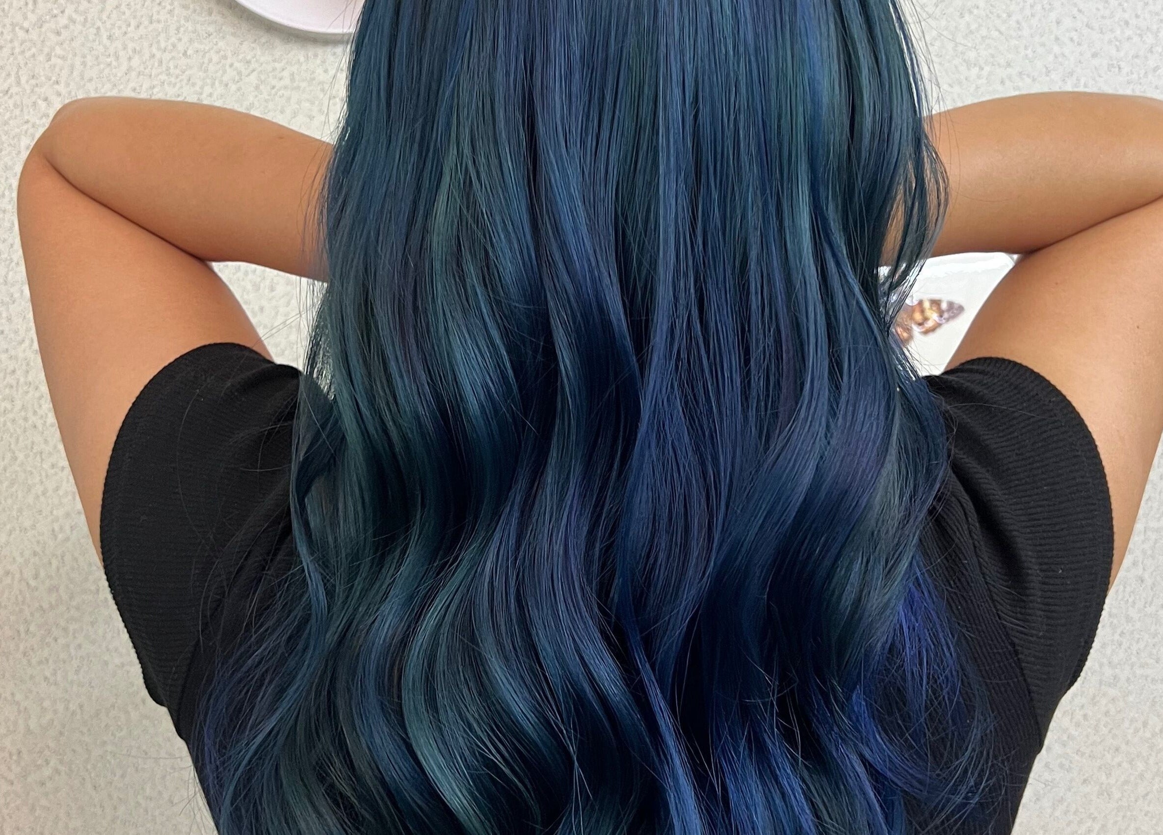 Vibrant blue hair makeover at Lana Beauty Salon Senawang, Seremban, Negeri Sembilan, MY.