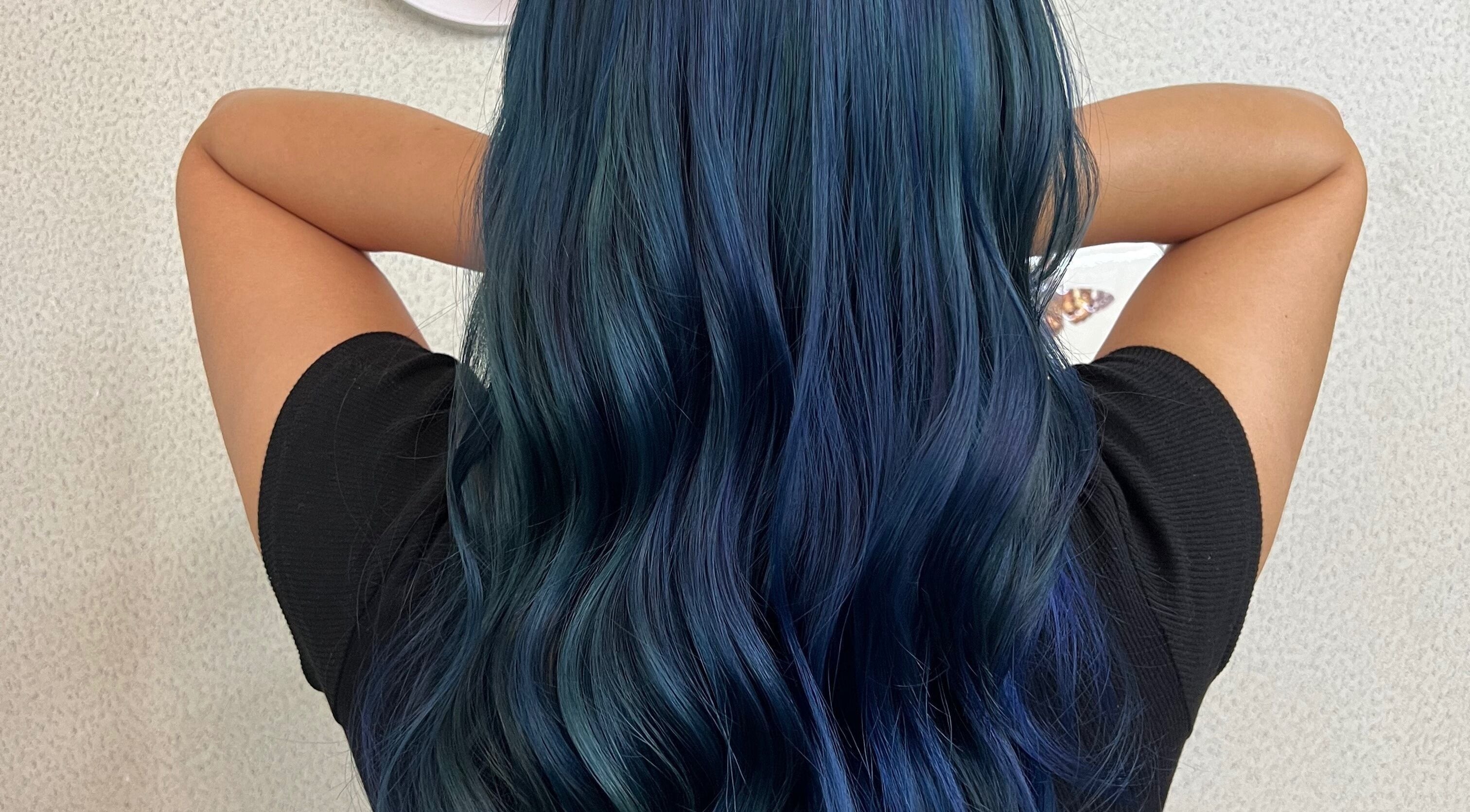 Vibrant blue hair makeover at Lana Beauty Salon Senawang, Seremban, Negeri Sembilan, MY.