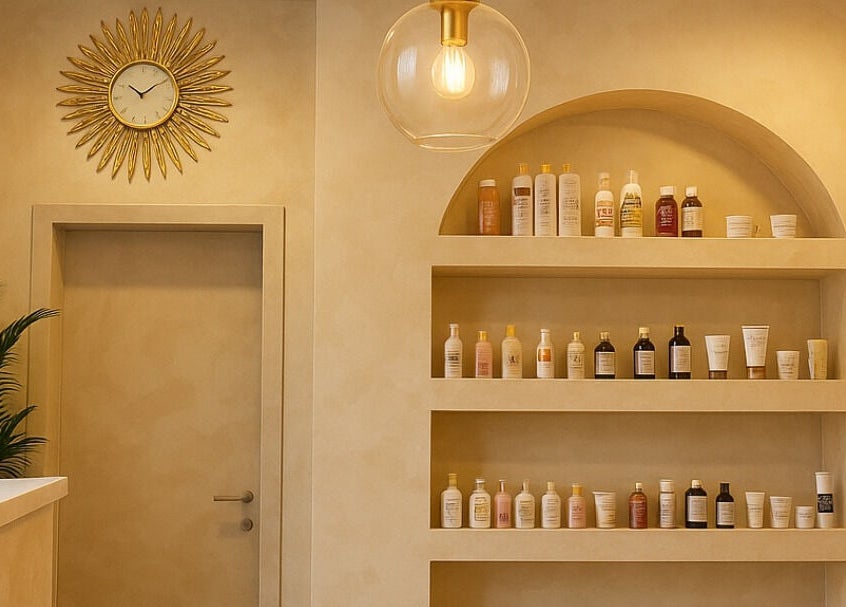 Elegant skincare display at Xtragleam Aesthetic Clinic, Ijebu Ode Ibadan garage, Ogun State, NG.