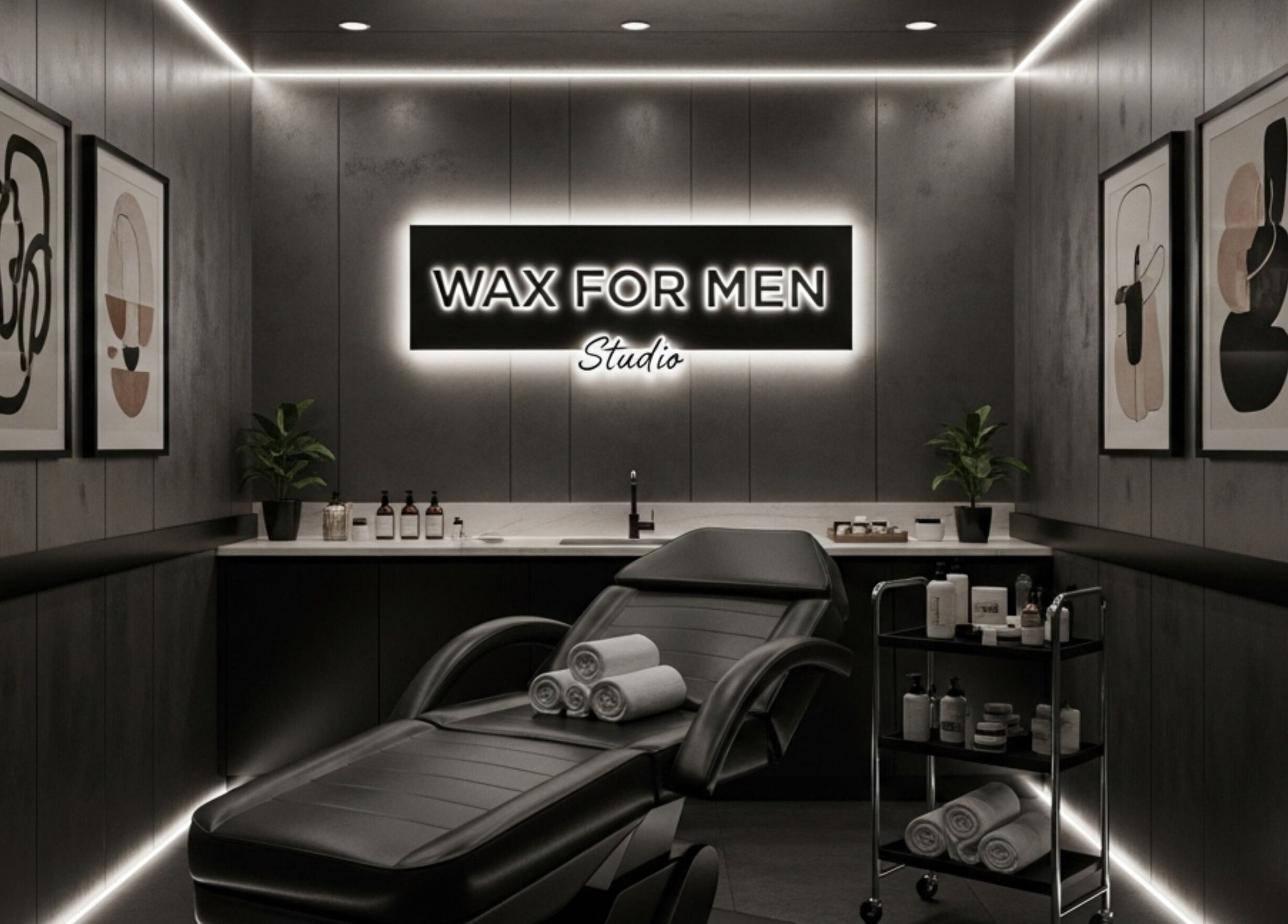 Luxurious spa room at Wax for Men; Manchester, England, GB. Please Book at Wax for Men co uk.