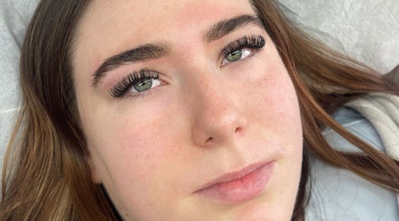 Close-up of lash extensions at By Kaitlyn Marie, Liverpool, England, GB. Enhancing natural beauty with precision.
