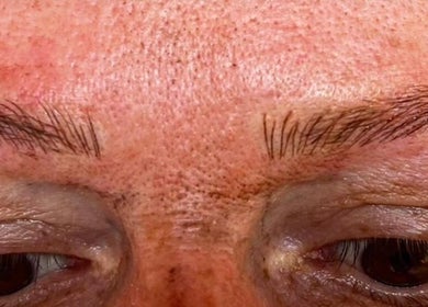 Close-up of well-groomed brows, showcasing eyebrow care at Beauty Custom Club Massage Studio, Benton, England, GB.