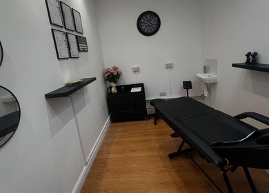 Relaxing massage room at Beauty Custom Club Massage Studio in Newcastle upon Tyne, England, GB.
