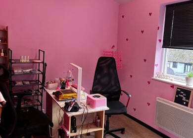 Chic pink nail studio at Nail-Licious by Emilia, Godmanchester, England, GB with cozy decor.