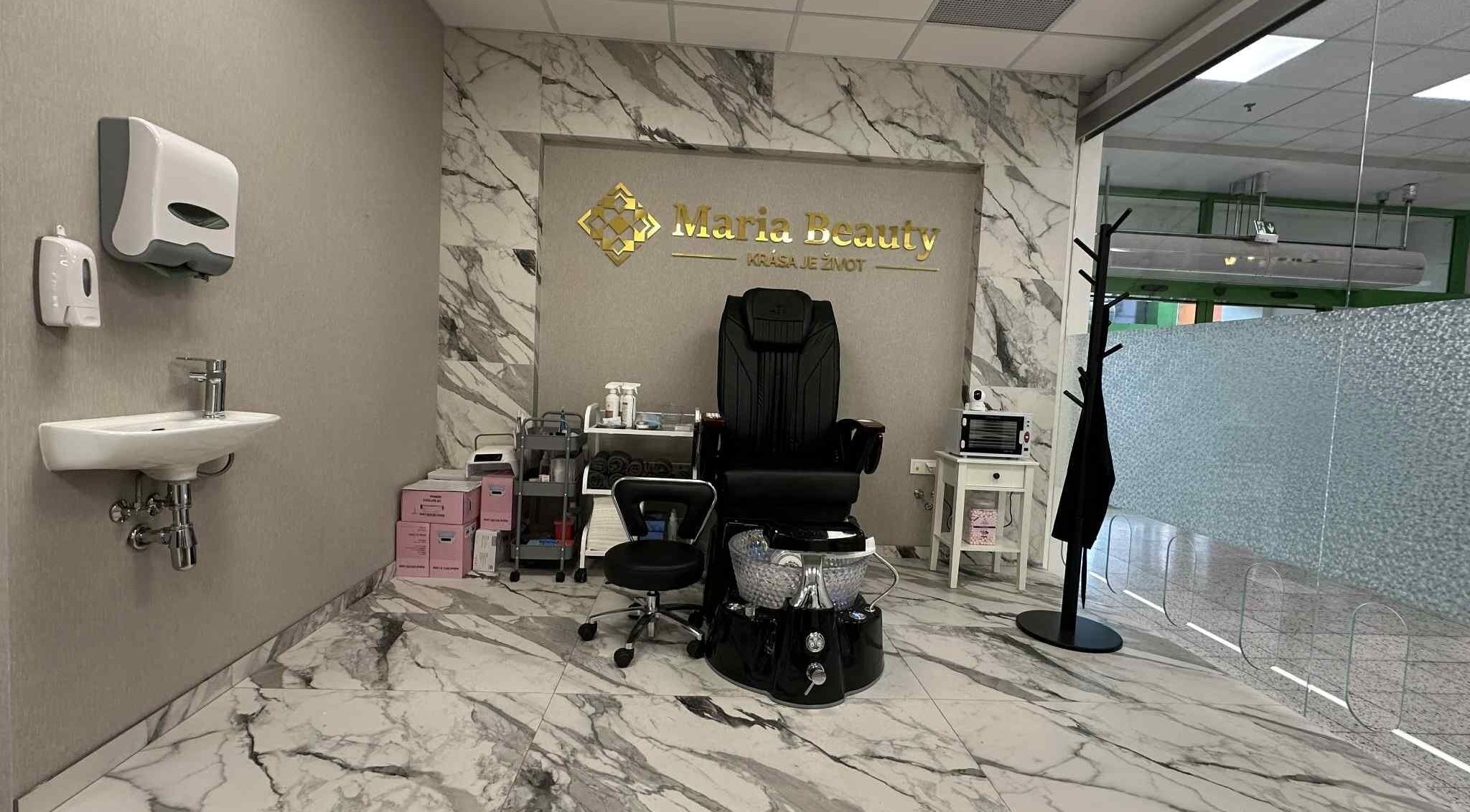 Relaxační zázemí v salonu Maria Beauty Chomutov, Chomutov, Ústecký Kraj, CZ s elegantním designem.
