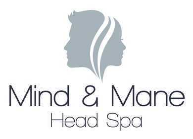 Mind & Mane Head Spa logo with dual profiles in Watford, England, GB.