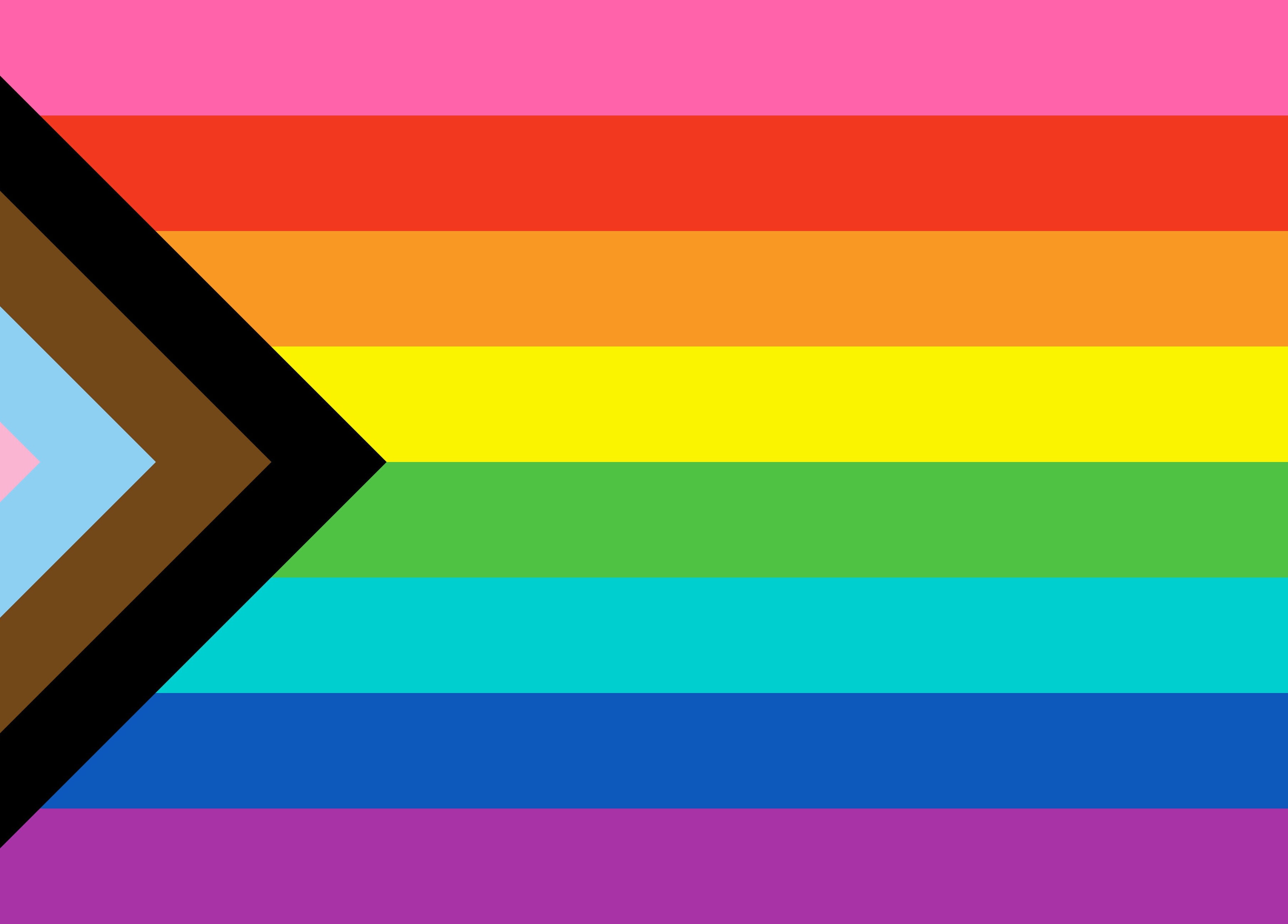 Progress Pride flag displayed at Precision Pulse Electrolysis in Nashville, Tennessee, US.