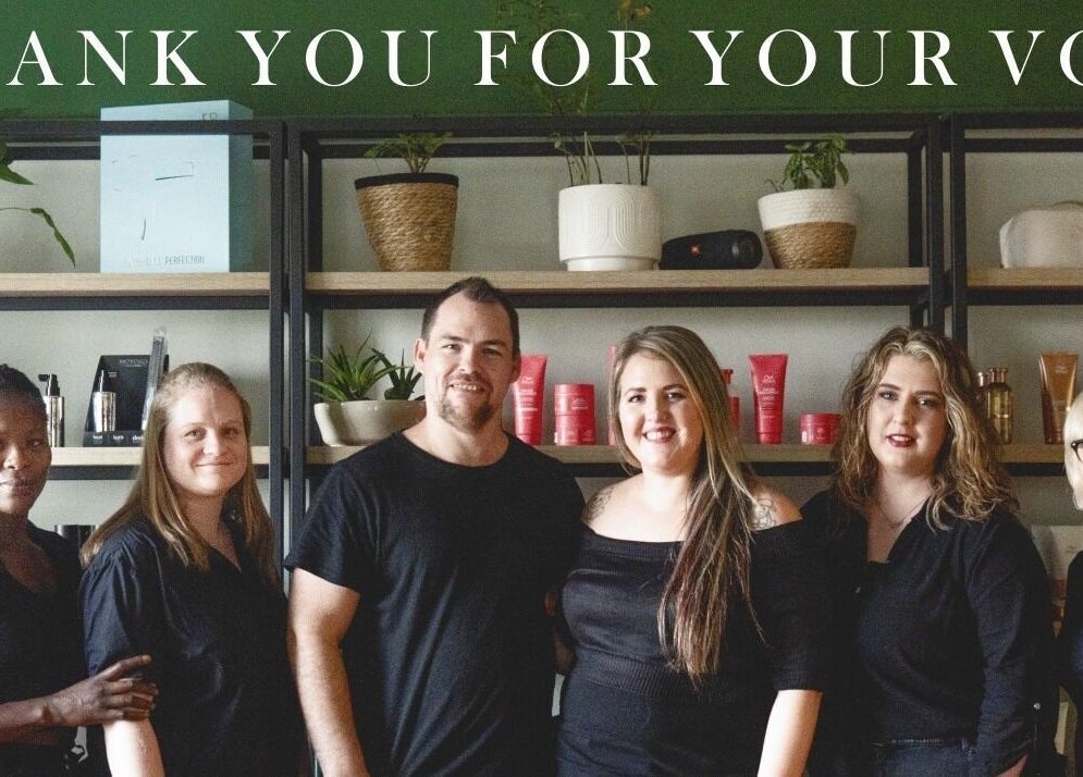 Team at Hair By Caryn Timms, Pietermaritzburg, Kwazulu-natal, ZA celebrating customer appreciation.