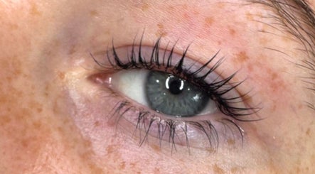 Close-up of a beautifully lashed eye at ByMollyJai, Portsmouth, England, GB.