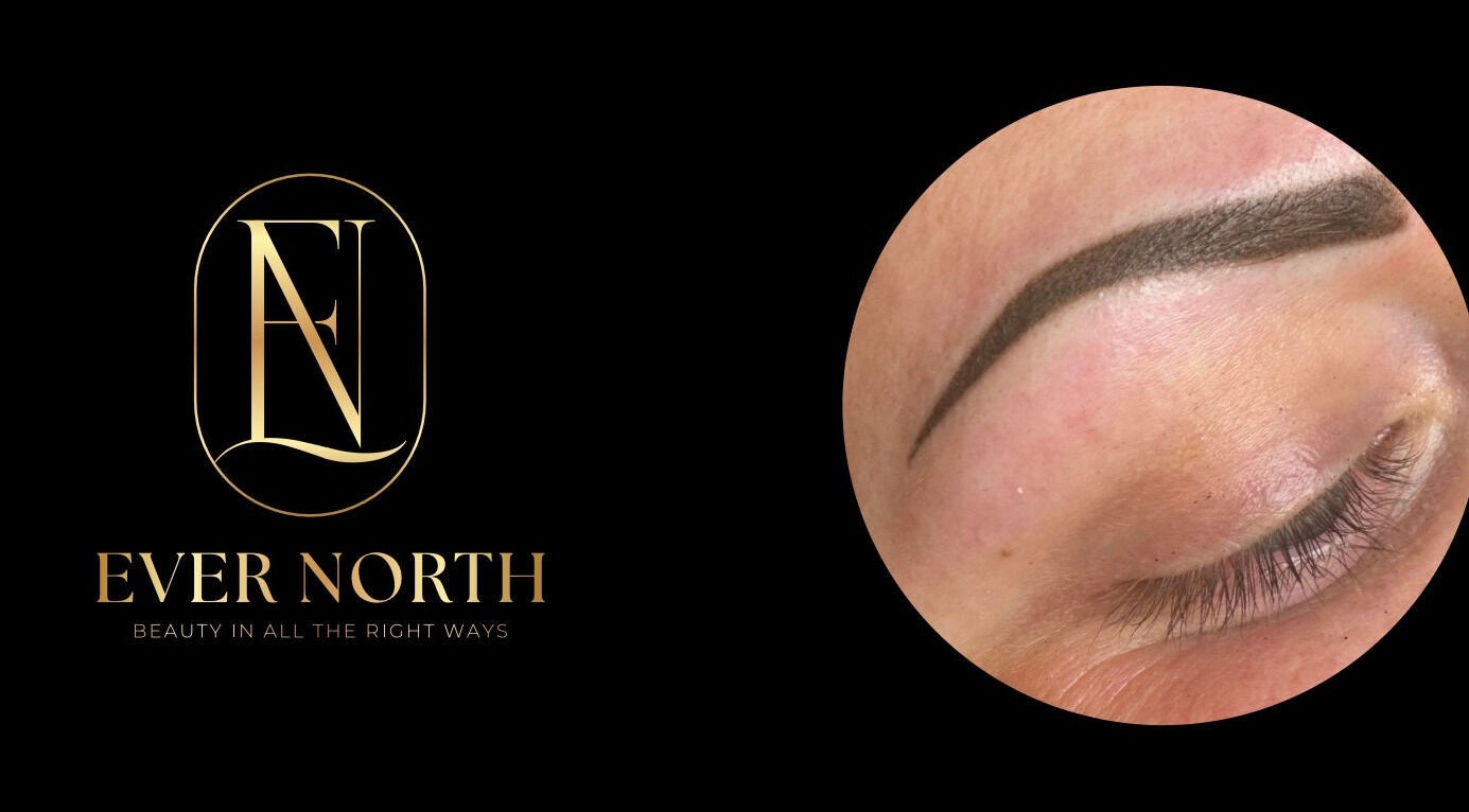 Ever North Beauty brow enhancement service in Superior, Wisconsin, US. Showcasing finely arched eyebrows.