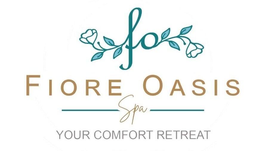 Fiore Oasis Spa logo, Penal/debe Regional Corporation, TT. Elegant floral design with comforting typography.