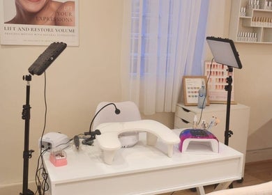 Nail Strike salon station with modern equipment, Lane Cove, New South Wales, AU.