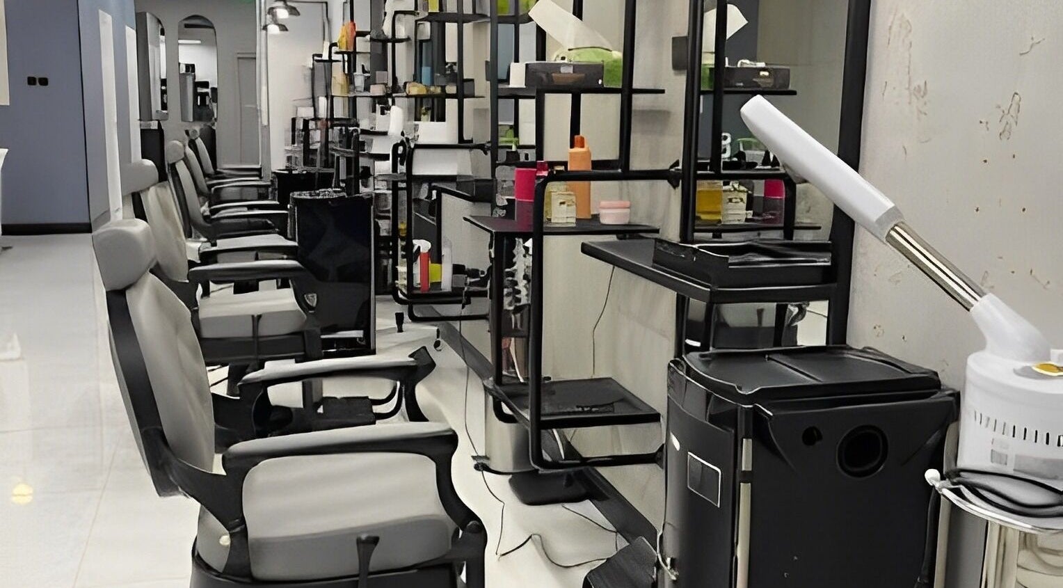 Modern salon chairs at Adan Salon | صالون أدان in Riyadh, Riyadh Province, SA offering a sleek design.