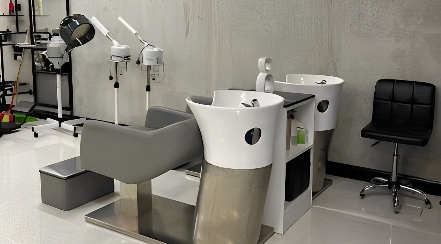 Modern salon interior at Adan Salon | صالون أدان, Riyadh, Riyadh Province, SA with sleek styling stations.