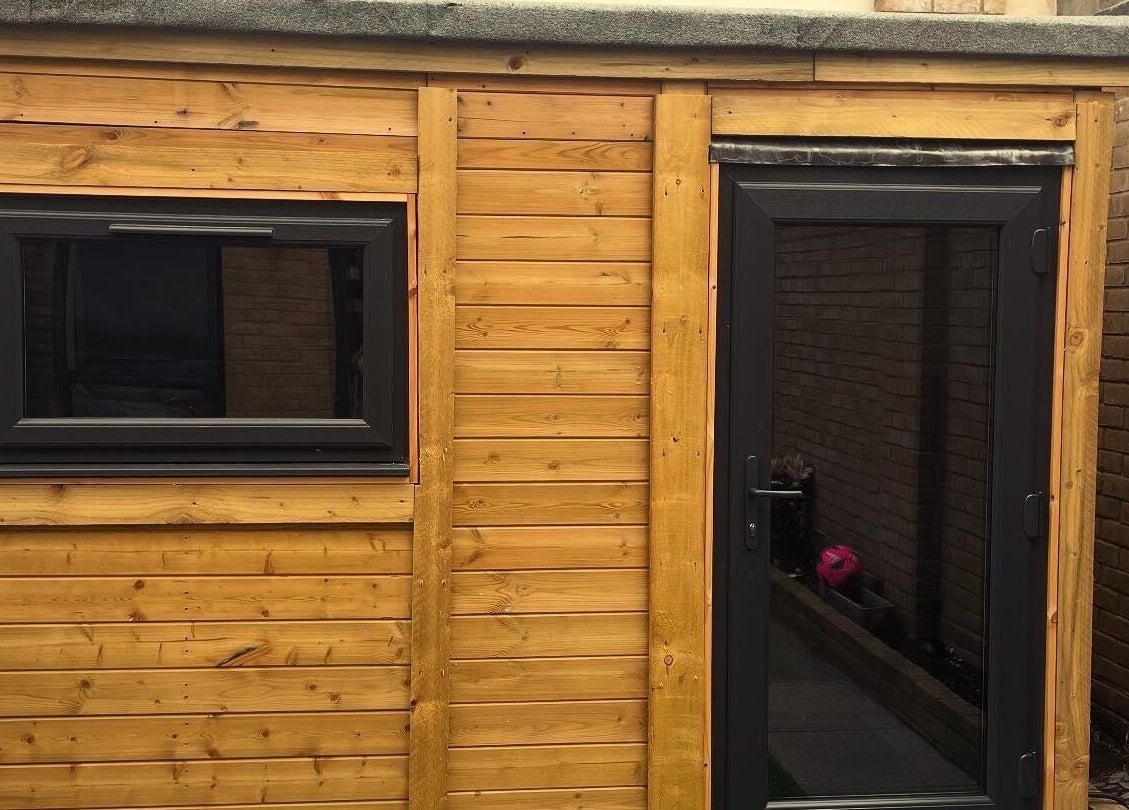 Exterior view of Lillie Rose Beauty studio, Worthing, England, GB showcasing a sleek wood finish.