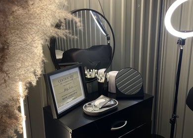 Elegant beauty station with tools at Lami Lounge UK, Spalding, England, GB.