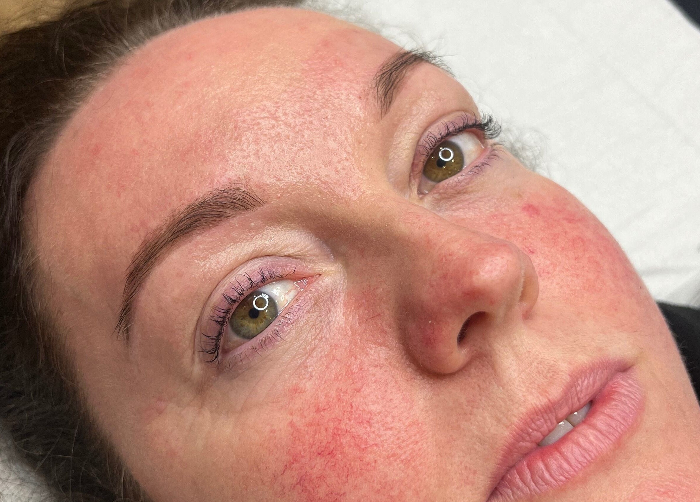 Close-up of expertly groomed brows at Brow & Beyond, Kilmarnock, Scotland, GB.