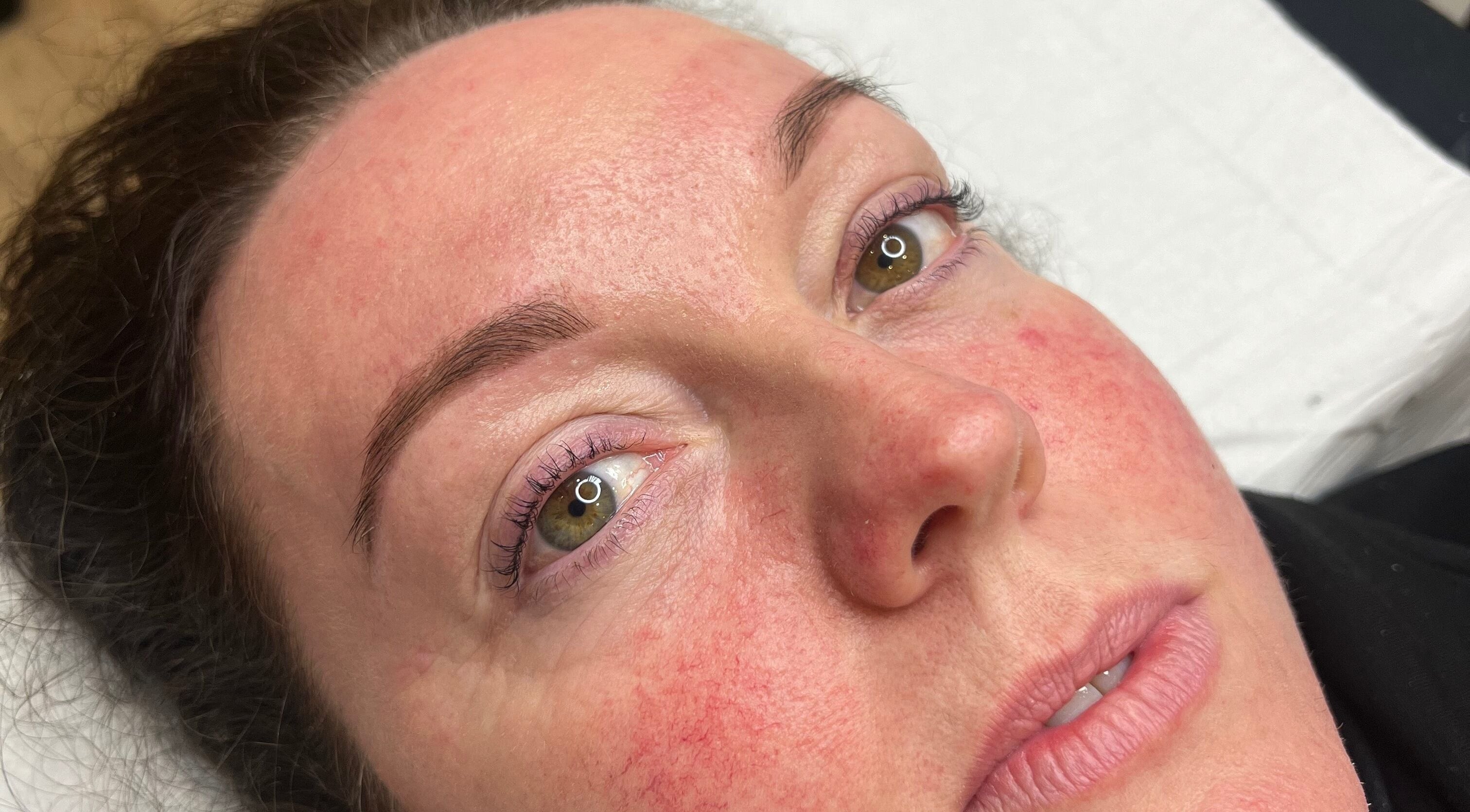 Close-up of expertly groomed brows at Brow & Beyond, Kilmarnock, Scotland, GB.