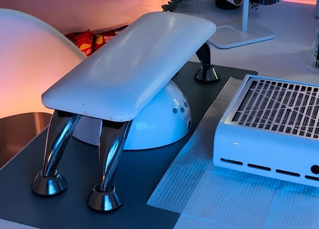 Modern manicure station setup at Eclipsia_Nails, Chadderton, England, GB with sleek equipment.