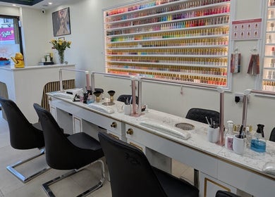 Vibrant nail polish display at Viet Nails and Beauty, Dublin, County Dublin, IE.
