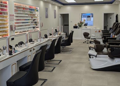 Spacious interior of Viet Nails and Beauty, Dublin, County Dublin, IE, showcasing modern nail and pedicure stations.