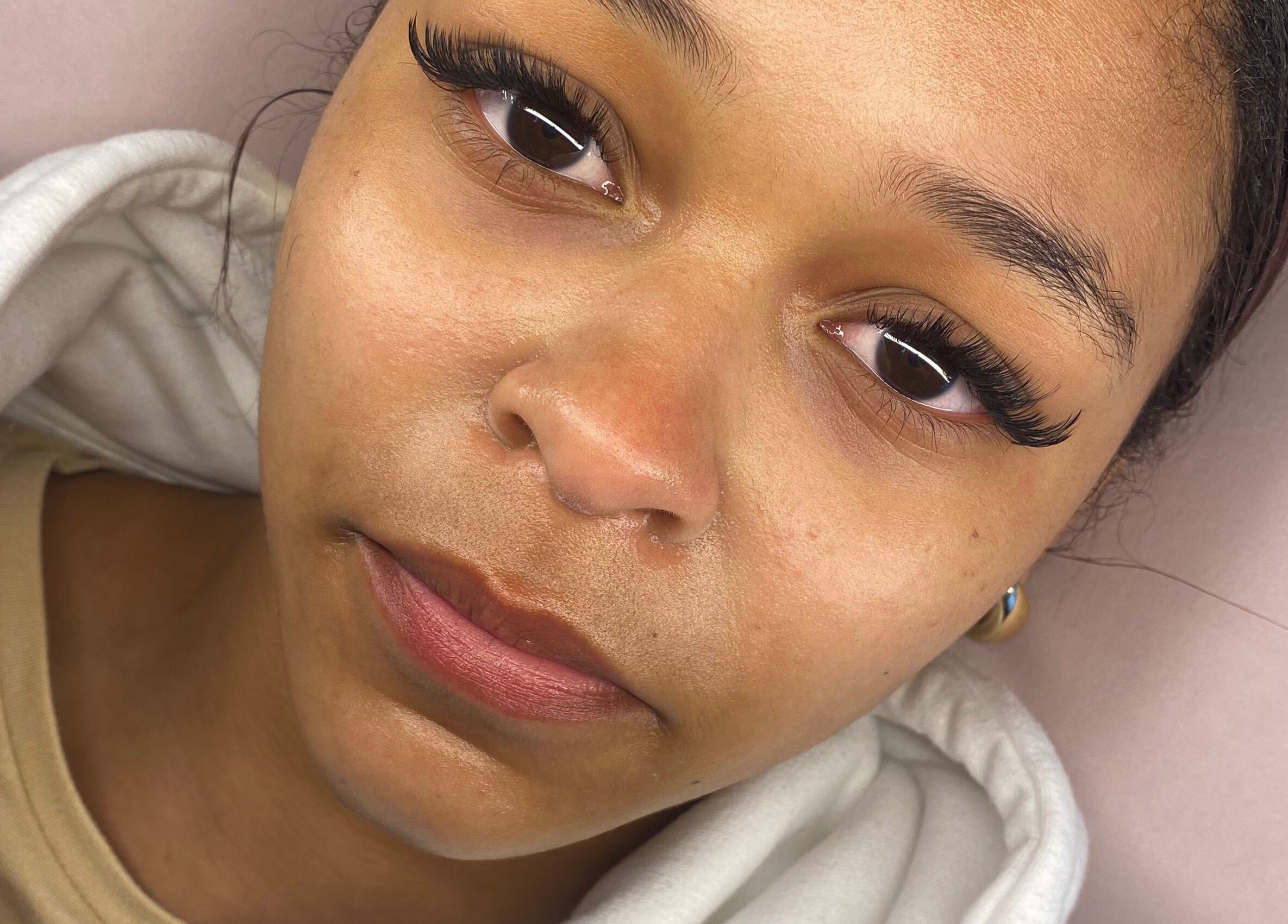 Close-up of eyelashes styled at Lashed by CD, Cape Town, Western Cape, ZA.