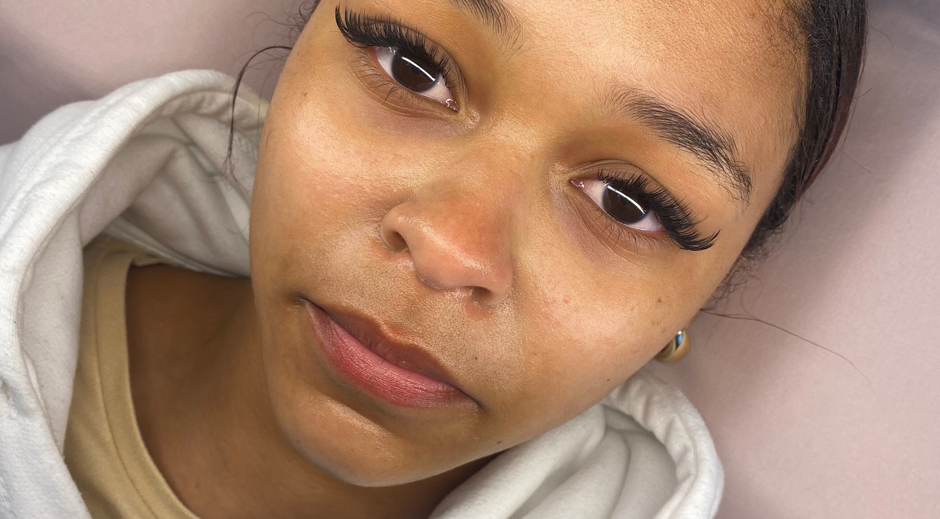 Close-up of eyelashes styled at Lashed by CD, Cape Town, Western Cape, ZA.