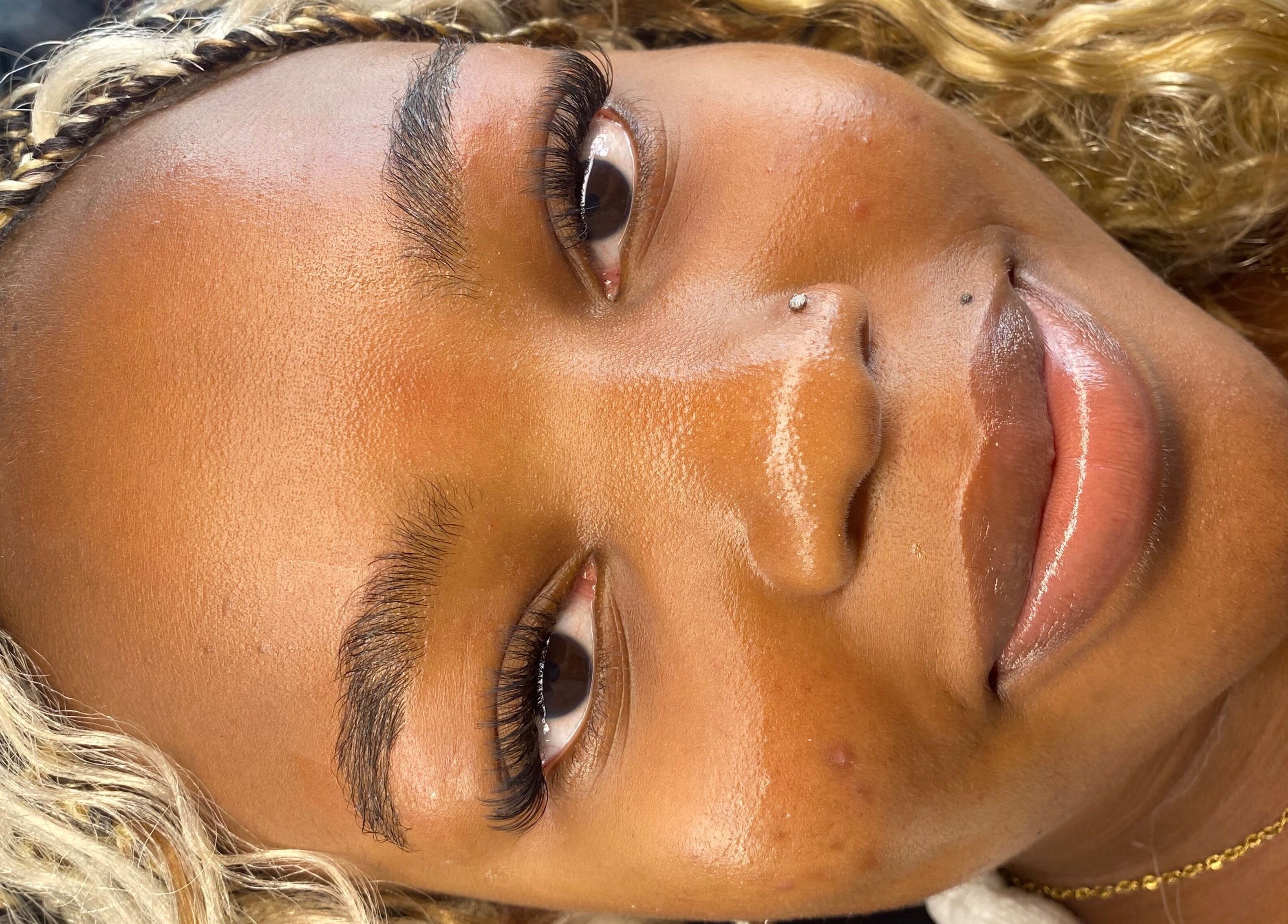 Close-up of eyelash extensions at Lashed by CD in Cape Town, Western Cape, ZA.