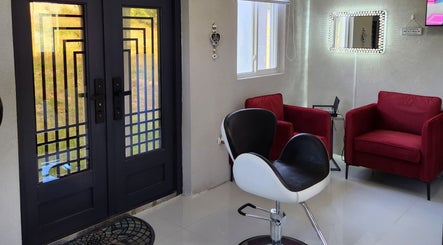 Elegant seating and modern decor at B Fierce Salon Barbados, Deanes, Saint James, BB