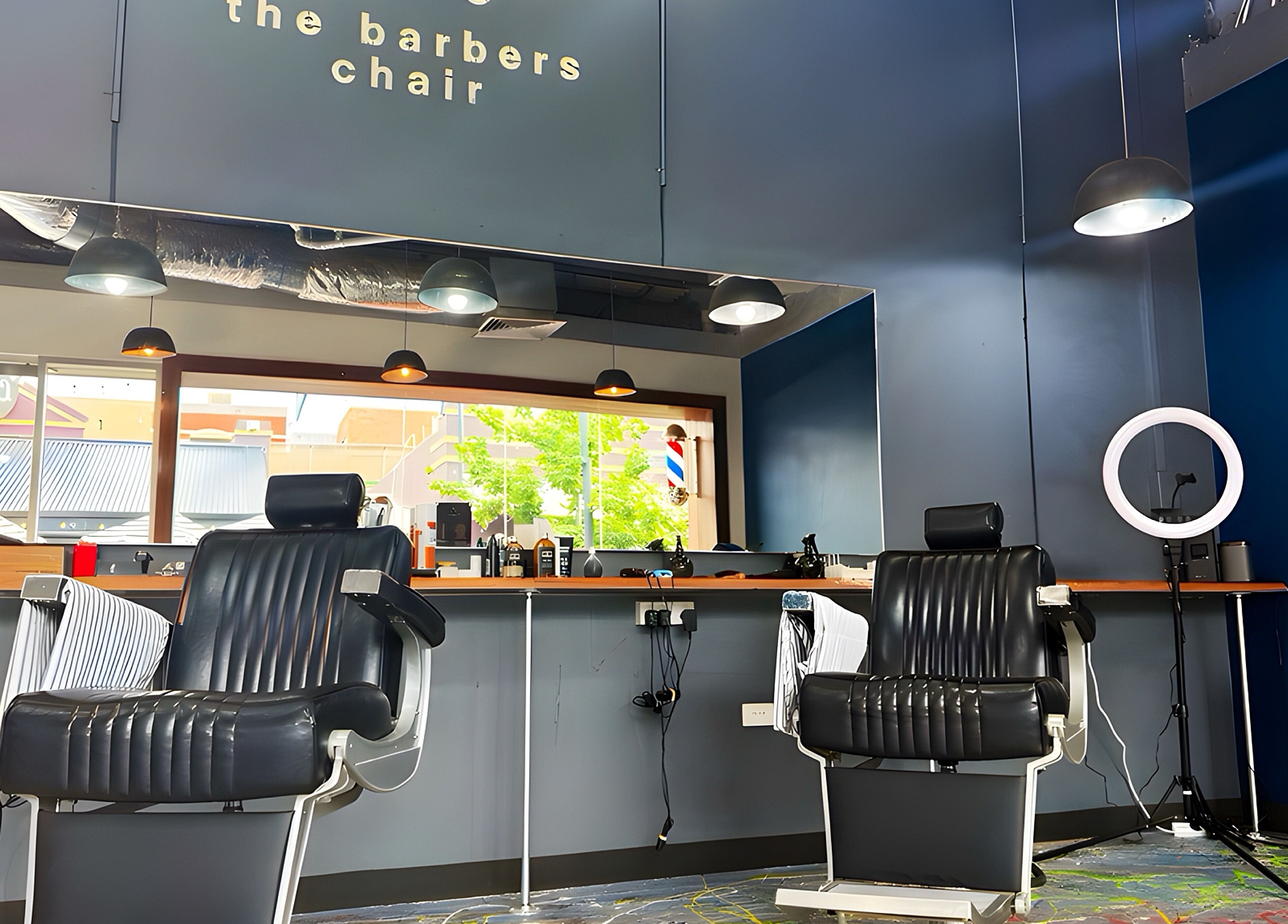 Interior of The Barbers Chair in Subiaco, Western Australia, AU with classic barber chairs and modern decor.